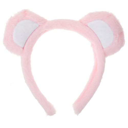 Amosfun Kuschelige BäRenohren Haarreif FüR Kinder Und Erwachsene - Perfekte Kopfbedeckung FüR Fasching Halloween Hochzeiten Und GesichtswäSche in Rosa von Amosfun