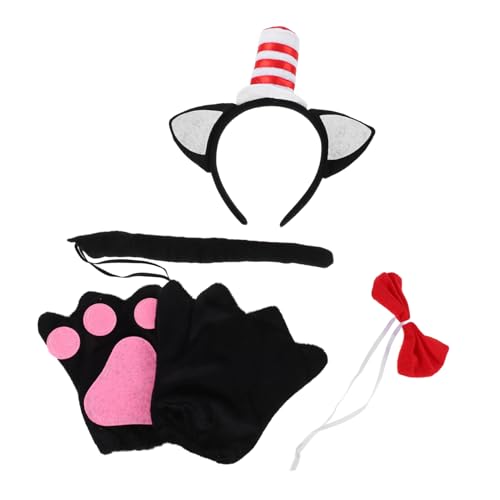 Amosfun Leichtes Katzenkostüm mit Ohr Headband Schwarzer Handschuh und Rot Weiß Gestreiftem Hut Hautfreundlich und Vielseitiges Accessoire für Halloween Partys und Fotoshootings Amosfun Leichtes Katzenkostüm mit Ohr Headband Schwarzer Handschuh und Rot Weiß Gestreiftem Hut Hautfreundlich und Vielseitiges Accessoire für Halloween Partys und Fotoshootings von Amosfun
