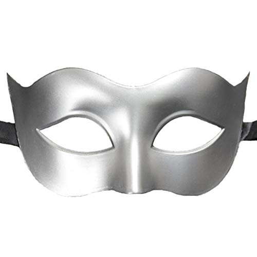 Amosfun Männer Kostüm Halbmaske Partei Cosplay Augenmaske Dekorative Rolle Spielen Augenmaske für Ball Thema Party Bühnenauftritt (Silber) von Amosfun
