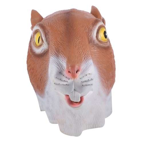 Amosfun Maske Für Halloween-party Eichhörnchen Maske Tierkopfmaske Haube Kleidung Emulsion von Amosfun