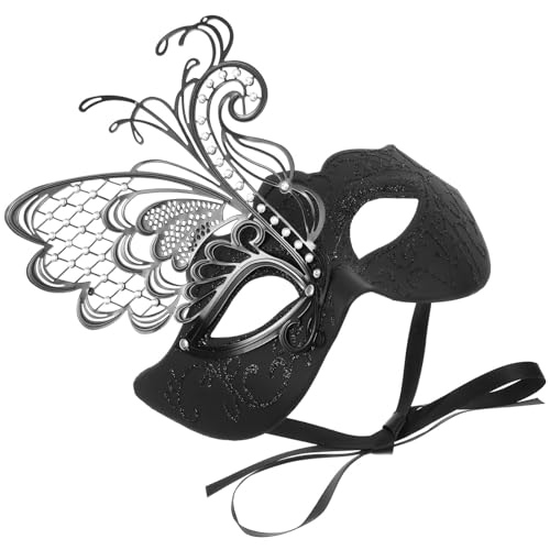Amosfun Maskerade Schmetterling Metall Halbe Gesichtsmaske Venezianische Frauenmaske Für Männer Halloween Karneval Ostern Party Cosplay Maske von Amosfun