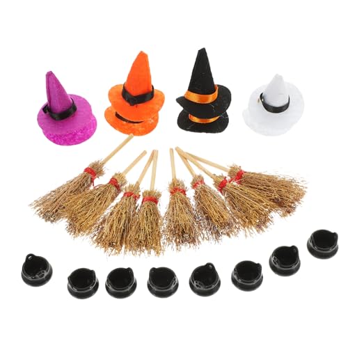 Amosfun Mini Hexenhut mit kleinem Kessel und Besen für Halloween Dekorationen Miniatur Filzhüte für Puppenhaus DIY Handwerk Mini Home Decor und Micro Landschaft Amosfun Mini Hexenhut mit kleinem Kessel und Besen für Halloween Dekorationen Miniatur Filzhüte für Puppenhaus DIY Handwerk Mini Home Decor und Micro Landschaft von Amosfun