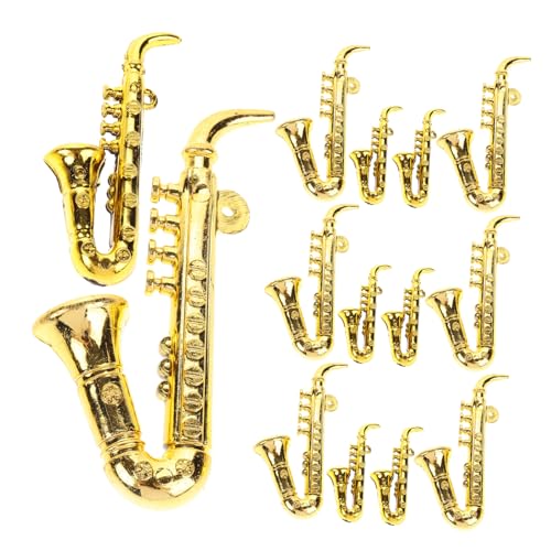 Amosfun Mini-Saxophon-Weihnachtsbaum-Hängeornamente, Musikinstrumente, Weihnachts-Party-Dekorationen, klein, leicht, Miniatur-Saxophon-Modell für Feiertage, Basteln und festliches Zuhause, 20 Stück Amosfun Mini-Saxophon-Weihnachtsbaum-Hängeornamente, Musikinstrumente, Weihnachts-Party-Dekorationen, klein, leicht, Miniatur-Saxophon-Modell für Feiertage, Basteln und festliches Zuhause, 20 Stück von Amosfun