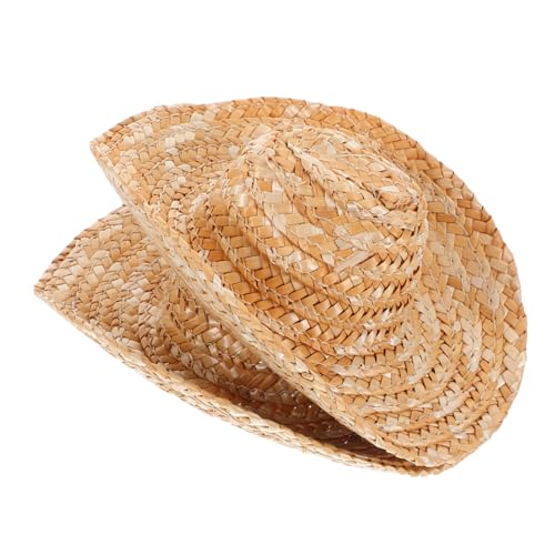 Amosfun Miniatur-Cowboyhüte zum Basteln, kleine Strohpuppenzubehör, leicht, atmungsaktiv, winzige Westernmützen für Puppenhaus, Haustiere, Foto-Requisiten, Party-Dekorationen, 2 Stück Amosfun Miniatur-Cowboyhüte zum Basteln, kleine Strohpuppenzubehör, leicht, atmungsaktiv, winzige Westernmützen für Puppenhaus, Haustiere, Foto-Requisiten, Party-Dekorationen, 2 Stück von Amosfun