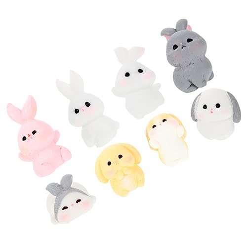 Amosfun Garten Miniatur Tierfiguren 8 Stück Harz Hase Ornament Für Und Outdoor Decor von Amosfun
