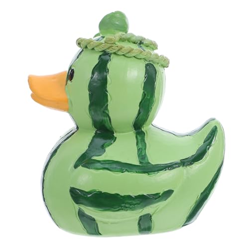 Amosfun Miniatur Wassermelonen Ente aus Resin Farbintensive Sommer Dekofigur mit Fruchtigem Entenmotiv Detailreiche Tisch und Partydekoration als Lustiges Mitgebsel für Strand und von Amosfun