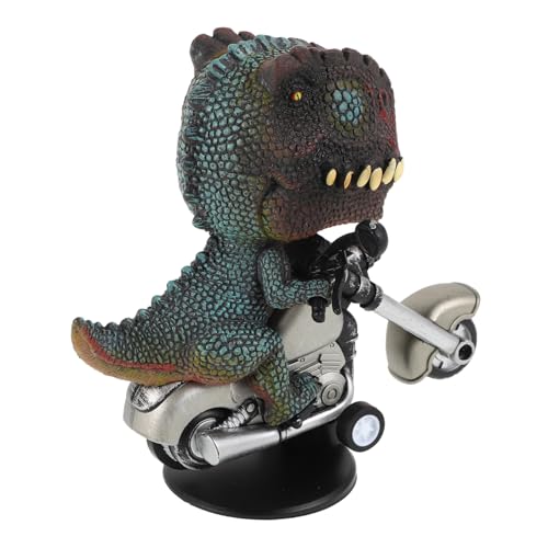 Amosfun Motorradmodell Für Kleinkinder Dinosaurier-motorradspielzeug Desktop-Dekoration Desktop-Ornament Tierisches Motorradmodell Reitende Motorradstatue Simulation Motorrad Plastik von Amosfun