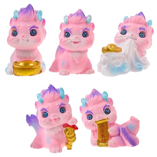 Amosfun Niedliches 5-teiliges Set Miniatur-drachenfiguren Dekorative Drachenstatuen Aus Kunstharz Für Schreibtisch Und Autodekoration Amosfun Niedliches 5-teiliges Set Miniatur-drachenfiguren Dekorative Drachenstatuen Aus Kunstharz Für Schreibtisch Und Autodekoration von Amosfun
