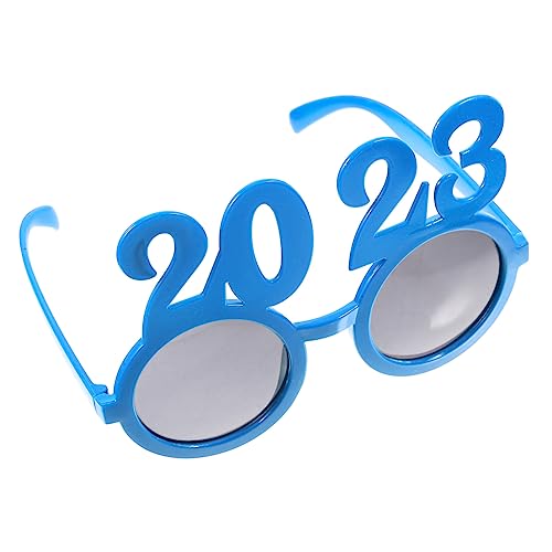 Amosfun Partybrille mit Zahlen-Design, blau, bemalt, Cosplay-Brillen, lustige Augendekoration für Jahr, Feier, Erwachsene von Amosfun