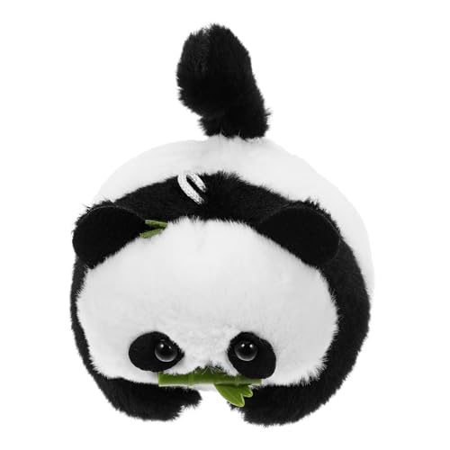 Amosfun Plüsch Panda Stofftier Schlüsselanhänger Schwanzwedelnder Tieranhänger Mit Zugschnur Quietschgeräusch Auto-dekoration Panda Anhänger von Amosfun