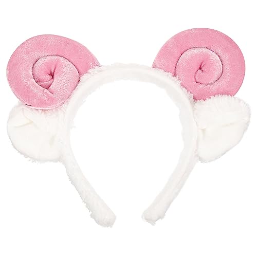 Amosfun Niedliches Schaf Haarreif Mit PlüSch HöRnern Und Ohren, Ideal FüR KostüMe, Partys Und Spa-Anwendungen, EinheitsgrößE, Pink von Amosfun