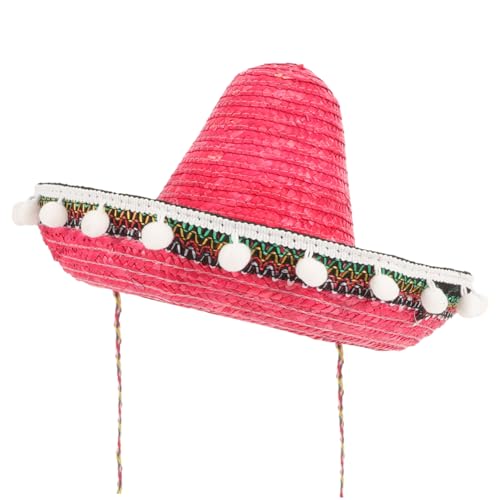 Amosfun Pom Pom Sombrero Hut Für Dekorativer Strohhut Für Partys Leicht Und Atmungsaktiv Für Tanzaufführungen Geburtstagsfeiern Und Karneval Farbige Accessoires Für Unvergessliche von Amosfun