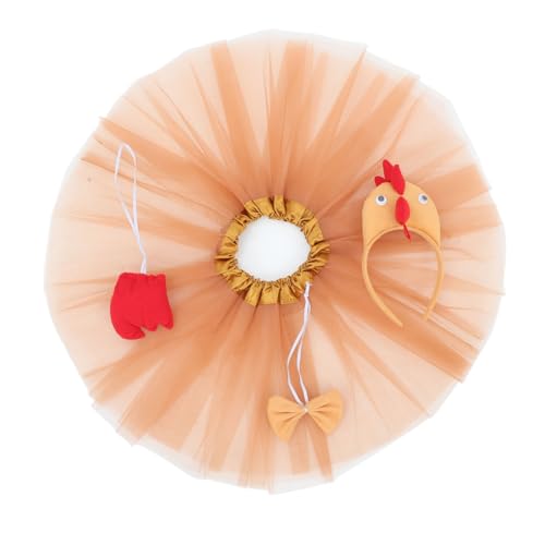 Amosfun Ostern Feier Huhn Kostüm Set 3d Tier Stirnband Fliege Tutu Für Erwachsene von Amosfun