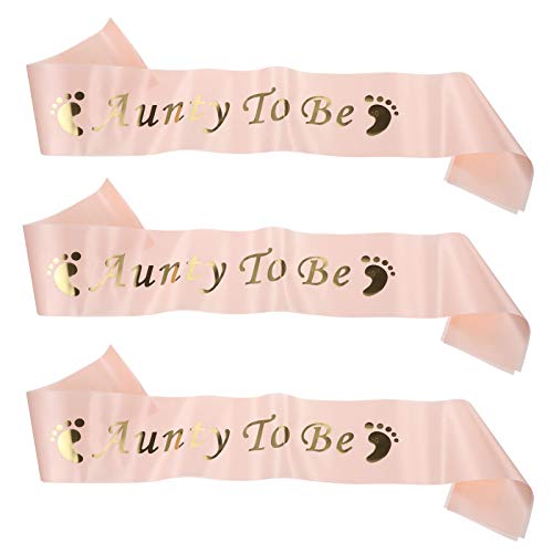 Amosfun Schärpe Aunty to be Satin Neuheit Babyparty Babydusche Tante zu Sein Schärpe für Neugeborenes Baby Geburtstag Party 3 Stück Amosfun Schärpe Aunty to be Satin Neuheit Babyparty Babydusche Tante zu Sein Schärpe für Neugeborenes Baby Geburtstag Party 3 Stück von Amosfun