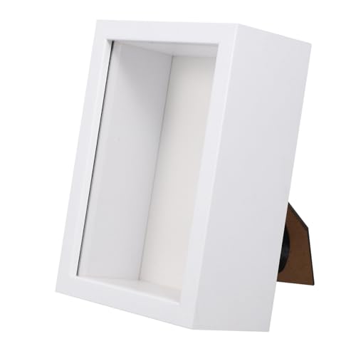 Amosfun Schmetterlingsexemplar-ausstellungsrahmen, Rustikale Schattenbox Aus Holz, Rechteckige Erinnerungsbox, Glasfenster, Erinnerungsbox Für Heimdekoration, Weiß von Amosfun