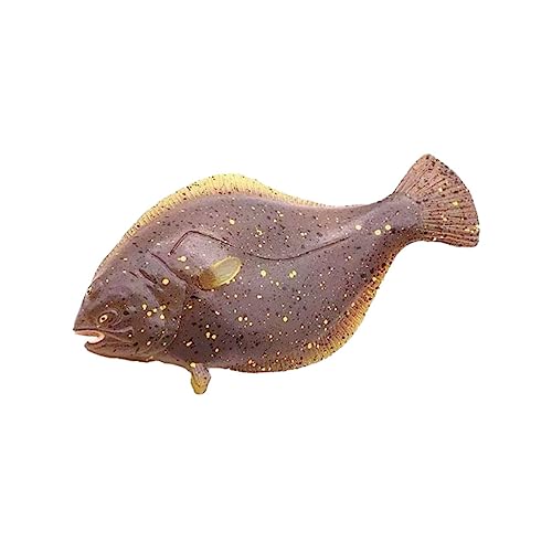 Amosfun Meerestiere Deko Simulierte Flunder Schwimmbad Spiel Krabbe Aquarium Essen Meerestiere Stange Schüssel Tiermodell Aquarienverzierung Fischverzierung Simulation Fischmodell Plastik von Amosfun