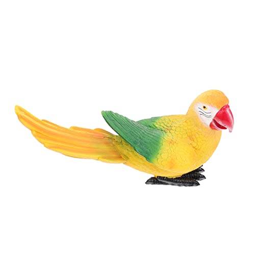 Amosfun Simulierte Papageienverzierung Papageienspielzeug Papagei Gartenpapagei-Statue Nymphensittich Kleine Papageienfigur Sprechendes Kaktusspielzeug Gefälscht Harz von Amosfun