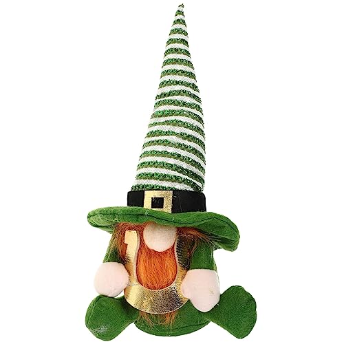 Amosfun St. Patrick Day Gnomes Puppe: Irish Day Gnomes Leprechaun Tomet Handgemachte Top Hut Plüsch Puppe Frühlingszing Santa Figuren Glückliche Klee Ornament von Amosfun