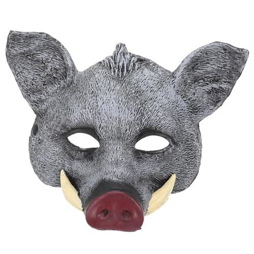 Amosfun Wildschwein-maske Für Halloween Realistische Tiermaske Aus Hochwertigem Pu-material Für Karneval Cosplay Und Gruselige Partys Geeignet Für Erwachsene von Amosfun