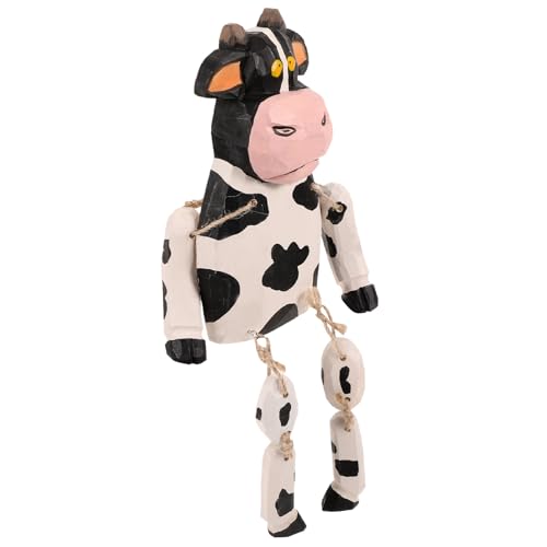 Amosfun Holz Kuh Statue Beine Tier Figur Cartoon Kuh Form Holz Tier Verzierungen Amosfun Holz Kuh Statue Beine Tier Figur Cartoon Kuh Form Holz Tier Verzierungen von Amosfun