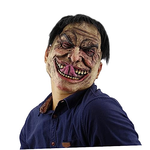 Amosfun halloween kostüm halloween costume mask kostã¼me fã¼r erwachsene horror mask Geistermaske lustige Halloween- Cosplay-Accessoire Clown Kopfbedeckung Zubehör von Amosfun