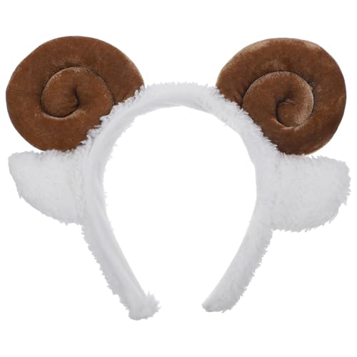 Amosfun plüschtier ohren stirnband shofar schafshorn haarbänder haarbänder kopfbedeckungen für neujahr valentinstag kostüme cosplay (kaffee) von Amosfun
