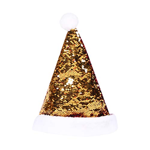 Amosfun weihnachtsmütze Pailletten weihnachtsmützen Kopfschmuck für Weihnachten Festival Party Supplies Performance Requisiten (golden) von Amosfun