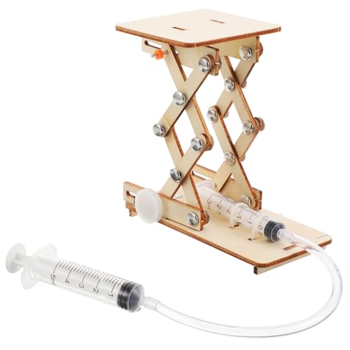 Hydraulisches Lernspielzeug für Kinder, Holzpuzzle, Wissenschaft und Bastelset, Hebebühne, Kunststoff, verschiedene Farben, 21 x 5 x 12 cm, 50 g von Amosfun