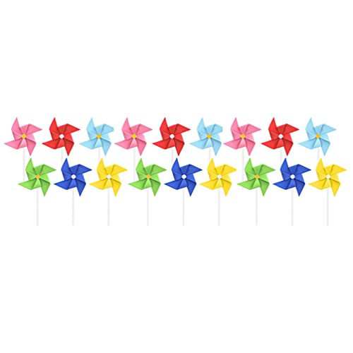 Windmühle Kuchen Topper Mini Pinwheel Cupcake Topper Picks Dessert Obst Zahnstocher Tortenstecker für Baby Kindergeburtstag Hochzeit Party Kuchen Deko 18 Stück von Amosfun