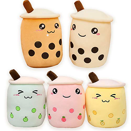 AMOZO Bubble Tea Kuscheltier Plüschtier Boba Tee Süße Kissen Plushie XXL Soft Plüsch Kissen Puppe Kinderspielzeug (Beige,24cm) von AMOZO