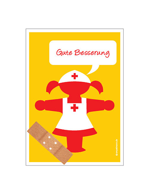 Ampelfrau Postmann Ostalgie Postkarte Gute Besserung 11x15cm von Ampelmann GmbH - KF