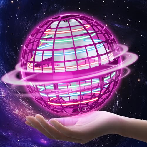 Amplelife 2024 Fliegender Ball Pro - Flying Hover Ball Toys FüR Kinder Jungen Mädchen, Mini Drone Schwebender Boomerang Orb Spielzeug, Halloween Weihnachten Geburtstag Coole Geschenkidee (Rosa) von Amplelife