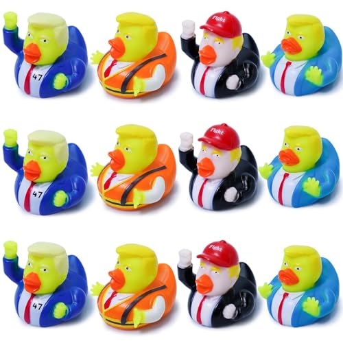 Donald Trump Gummiente Großpackung - 12er-Pack kleine lustige Trump-Enten für Jeep Ente, Bad, Geschenke & Display - 4 einzigartige Stile Donald Trump Gummiente Großpackung - 12er-Pack kleine lustige Trump-Enten für Jeep Ente, Bad, Geschenke & Display - 4 einzigartige Stile von Amplov
