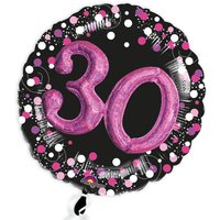 Glitzer-Folieballon Set mit 3D Effekt in schwarz-pink zum 30. Geburtstag von Amscan Europe GmbH