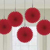 Kleine Papierfächer im 5er Pack, Rot, Partydeko, zum Muttertag, Valentinstag, Thema Liebe, 15,2cm Kleine Papierfächer im 5er Pack, Rot, Partydeko, zum Muttertag, Valentinstag, Thema Liebe, 15,2cm von Amscan Europe GmbH