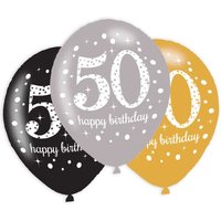 Latexballons 50. Geburtstag, 6er Pack, 27,5cm von Amscan Europe GmbH