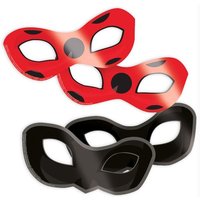 Miraculous Masken, 8er Pack Ladybug-Partymasken mit Gummi von Amscan Europe GmbH