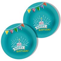 "My Happy Birthday" Kleine Kuchenteller, 8 Stk, 18cm von Amscan Europe GmbH