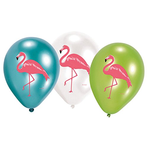 Amscan 9903333 - 6 Latexballoons Flamingo Paradise 27,5 cm / 11", Luftballons von amscan