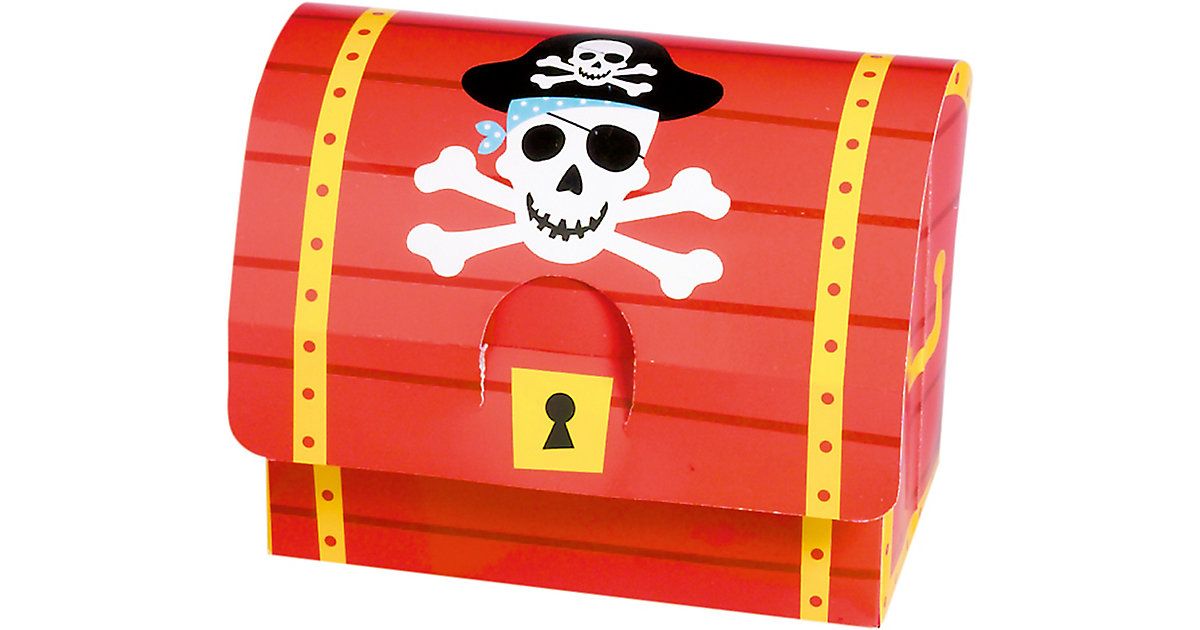 8 Geschenkboxen Pirates Map Papier 8,2 x 10,7 x 6,3 cm von Amscan
