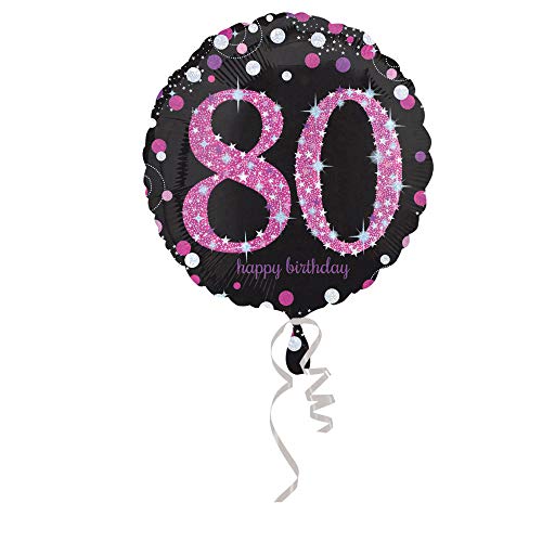 Amscan 3379001 - Standard Folienballon 80. Geburtstag Celebration, circa 43 cm, Geburtstag, Heliumballon, Pink, Schwarz Amscan 3379001 - Standard Folienballon 80. Geburtstag Celebration, circa 43 cm, Geburtstag, Heliumballon, Pink, Schwarz von amscan