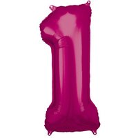 Amscan Folienballon Zahl 1 pink 33x86cm von Amscan