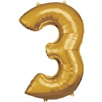 Amscan Folienballon Zahl 3 gold 53x66cm Amscan Folienballon Zahl 3 gold 53x66cm von Amscan