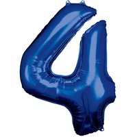 Amscan Folienballon Zahl 4 blau 66x88cm von Amscan