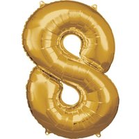 Amscan Folienballon Zahl 8 gold 53x83cm von Amscan