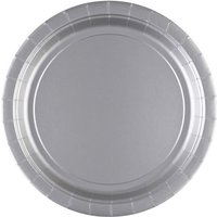 Amscan Pappteller silber Ø23cm 8 Stück von Amscan