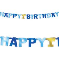 Buchstabenkette "Happy 1st Birthday" in blau, 1. Geburtstag Raumdeko Buchstabenkette "Happy 1st Birthday" in blau, 1. Geburtstag Raumdeko von Amscan