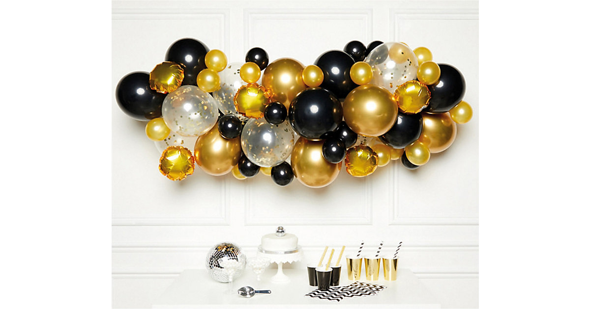 DIY Ballongirlande Schwarz Gold, 66 Ballons gold/schwarz DIY Ballongirlande Schwarz Gold, 66 Ballons gold/schwarz von Amscan