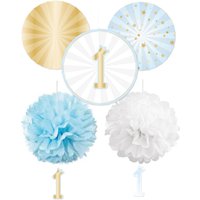 Dekorations-Set zum 1. Geburtstag in blau, 5-teilig Dekorations-Set zum 1. Geburtstag in blau, 5-teilig von Amscan