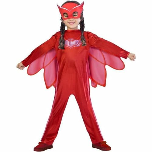 Amscan 9902947 - Kinderkostüm PJ Masks Eulette, Jumpsuit und Maske, Pyjamahelden, Rot von amscan